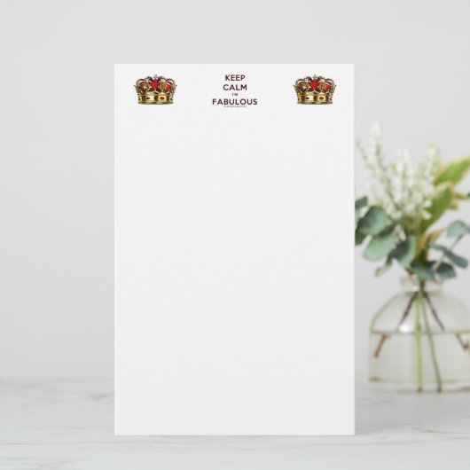SlipperyJoe behalte eine wunderbare, ruhige Krone Briefpapier (Stehend Vorderseite)