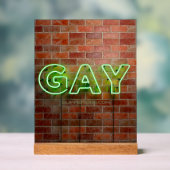 SlipperyJoe beleuchtet Gay Neon-Zeichen hell leben Acrylschild (Neutral)