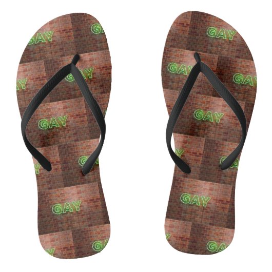 SlipperyJoe beleuchtet Gay Neon-Zeichen hell leben Badesandalen (Fußbett)