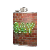 SlipperyJoe beleuchtet Gay Neon-Zeichen hell leben Flachmann (Links)