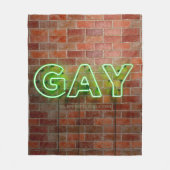 SlipperyJoe beleuchtet Gay Neon-Zeichen hell leben Fleecedecke (Vorderseite)