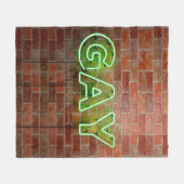 SlipperyJoe beleuchtet Gay Neon-Zeichen hell leben Fleecedecke (Vorderseite (Horizontal))