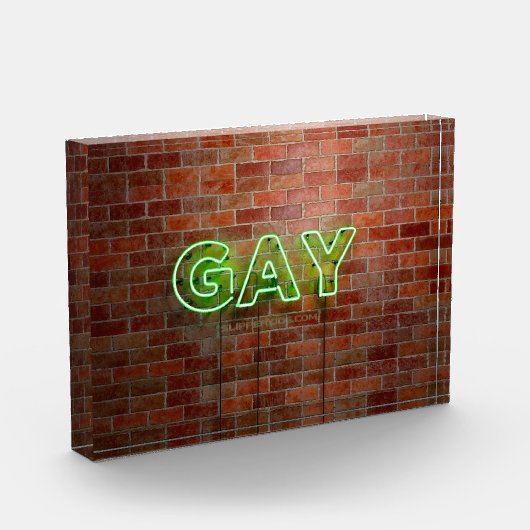 SlipperyJoe beleuchtet Gay Neon-Zeichen hell leben Fotoblock (Links)