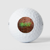 SlipperyJoe beleuchtet Gay Neon-Zeichen hell leben Golfball (Vorderseite)