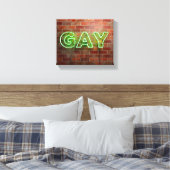 SlipperyJoe beleuchtet Gay Neon-Zeichen hell leben Leinwanddruck (Insitu (Schlafzimmer))