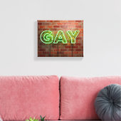 SlipperyJoe beleuchtet Gay Neon-Zeichen hell leben Leinwanddruck (Insitu (Wohnzimmer))