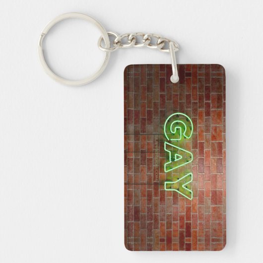 SlipperyJoe beleuchtet Gay Neon-Zeichen hell leben Schlüsselanhänger (Vorderseite)