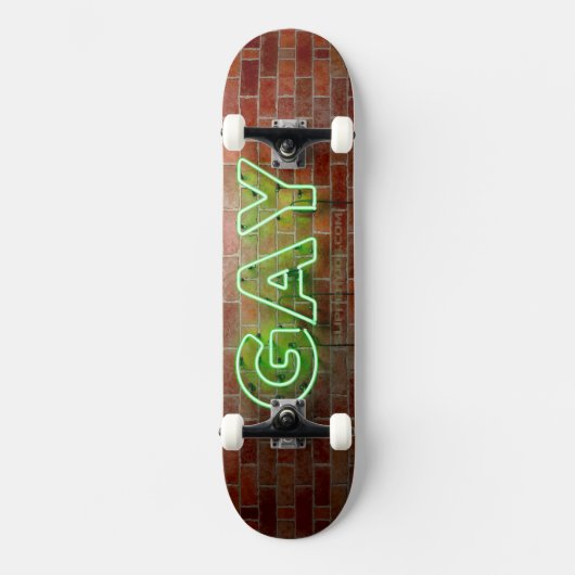 SlipperyJoe beleuchtet Gay Neon-Zeichen hell leben Skateboard (Vorderseite)