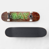 SlipperyJoe beleuchtet Gay Neon-Zeichen hell leben Skateboard (Horizontal)