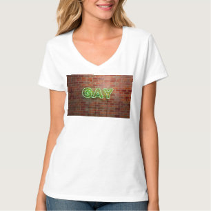 SlipperyJoe beleuchtet Gay Neon-Zeichen hell leben T-Shirt