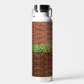 SlipperyJoe beleuchtet Gay Neon-Zeichen hell leben Trinkflasche (Vorne)