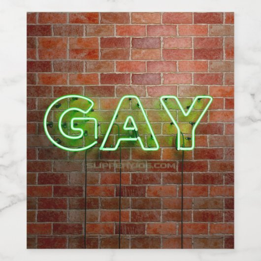 SlipperyJoe beleuchtet Gay Neon-Zeichen hell leben Weinetikett (Einzelnes Label)