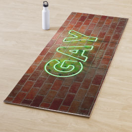 SlipperyJoe beleuchtet Gay Neon-Zeichen hell leben Yogamatte