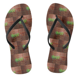 SlipperyJoe beleuchtetes schwules Neon-Schild hell Badesandalen