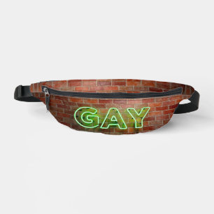 SlipperyJoe beleuchtetes schwules Neon-Schild hell Bauchtasche