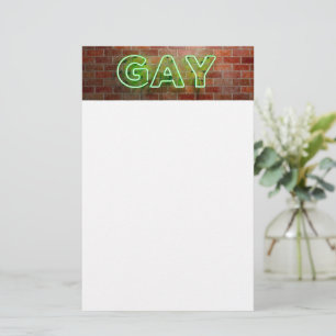 SlipperyJoe beleuchtetes schwules Neon-Schild hell Briefpapier