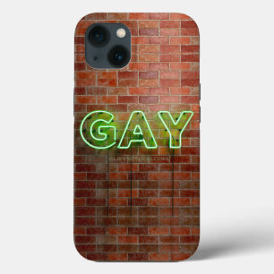 SlipperyJoe beleuchtetes schwules Neon-Schild hell Case-Mate iPhone Hülle