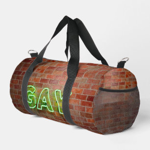 SlipperyJoe beleuchtetes schwules Neon-Schild hell Duffle Bag