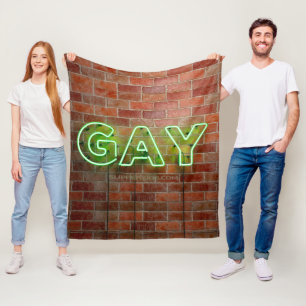 SlipperyJoe beleuchtetes schwules Neon-Schild hell Fleecedecke