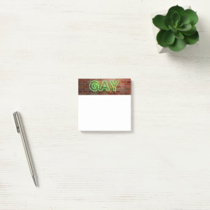 SlipperyJoe beleuchtetes schwules Neon-Schild hell Post-it Klebezettel