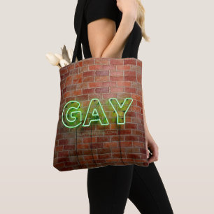 SlipperyJoe beleuchtetes schwules Neon-Schild hell Tasche