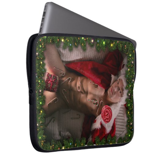 SlipperyJoe Candy Canes männliche Lollipop-Farbgeb Laptopschutzhülle (Vorne Rechts)