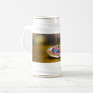 SlipperyJoe Chanukka-Dreidel-Geschenk achteckiger Bierglas