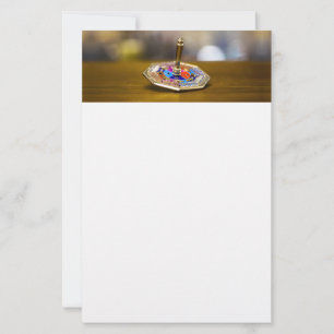 SlipperyJoe Chanukka-Dreidel-Geschenk achteckiger Briefpapier