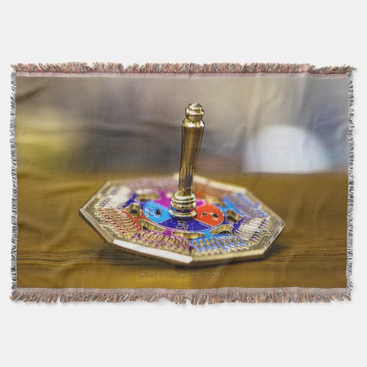 SlipperyJoe Chanukka-Dreidel-Geschenk achteckiger Decke (Vorderseite)