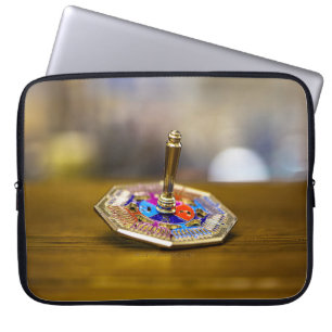 SlipperyJoe Chanukka-Dreidel-Geschenk achteckiger Laptopschutzhülle