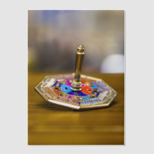 SlipperyJoe Chanukka-Dreidel-Geschenk achteckiger Pergament Einladungen