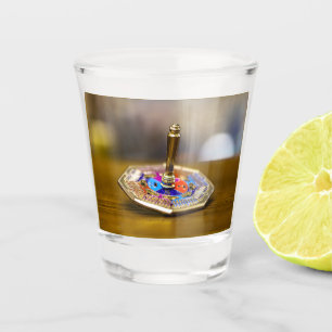 SlipperyJoe Chanukka-Dreidel-Geschenk achteckiger  Schnapsglas