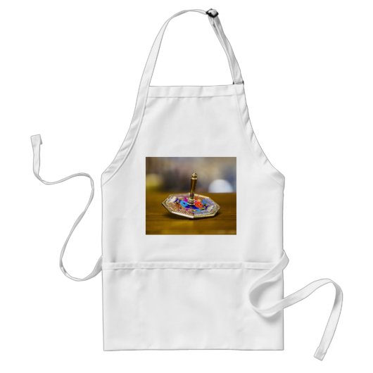 SlipperyJoe Chanukka-Dreidel-Geschenk achteckiger Schürze (Vorne)