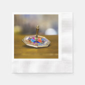 SlipperyJoe Chanukka-Dreidel-Geschenk achteckiger Serviette (Vorderseite)