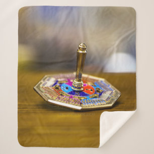 SlipperyJoe Chanukka-Dreidel-Geschenk achteckiger Sherpadecke