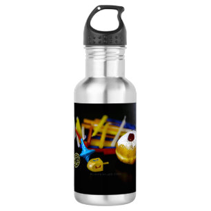 SlipperyJoe Chanukka symbolisches Stilleben Feiert Edelstahlflasche