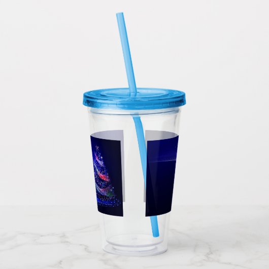 SlipperyJoe digital gerenderte Weihnachtsbaumbeau Acryltrinkbecher (Links)