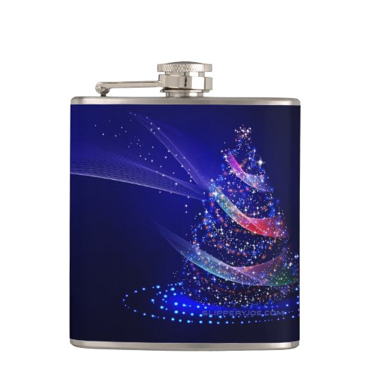 SlipperyJoe digital gerenderte Weihnachtsbaumbeau Flachmann (Vorderseite)