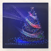 SlipperyJoe digital gerenderte Weihnachtsbaumbeau Glasuntersetzer (Vorderseite)