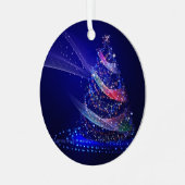 SlipperyJoe digital gerenderte Weihnachtsbaumbeau Ornament Aus Metall (Vorderseite links)