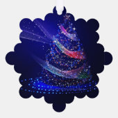 SlipperyJoe digital gerenderte Weihnachtsbaumbeau Ornament Karte (Rückseite)