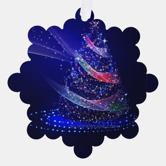 SlipperyJoe digital gerenderte Weihnachtsbaumbeau Ornament Karte (Vorderseite)
