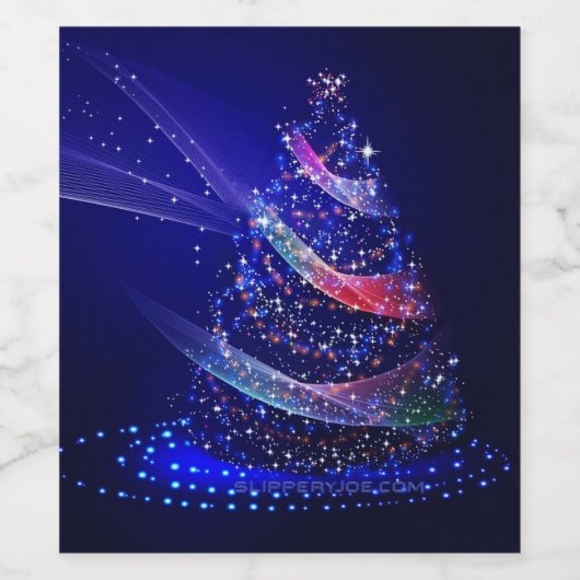 SlipperyJoe digital gerenderte Weihnachtsbaumbeau Weinetikett (Einzelnes Label)