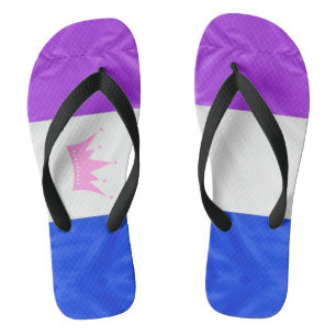 SlipperyJoe Drag Pride Flag lila blaue Krähe Badesandalen