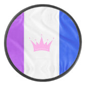 SlipperyJoe Drag Pride Flag lila blaue Krähe Eishockey Puck (Vorderseite)