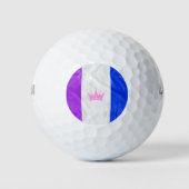 SlipperyJoe Drag Pride Flag lila blaue Krähe Golfball (Vorderseite)