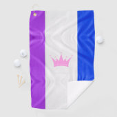 SlipperyJoe Drag Pride Flag lila blaue Krähe Golfhandtuch (Insitu)