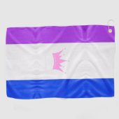SlipperyJoe Drag Pride Flag lila blaue Krähe Golfhandtuch (Horizontal)