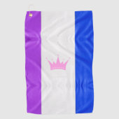 SlipperyJoe Drag Pride Flag lila blaue Krähe Golfhandtuch (Vorderseite)