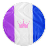 SlipperyJoe Drag Pride Flag lila blaue Krähe Keramikknauf (Vorderseite)